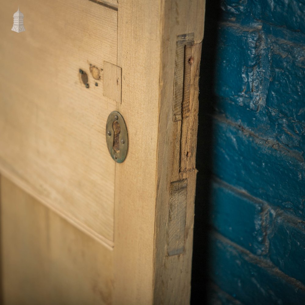 Glazed Pine Door, 19th C, 6 Panel