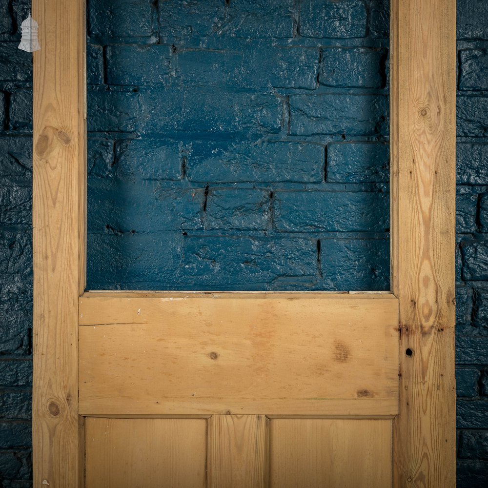 Half Glazed Door, 19th C Pine 3 Panel