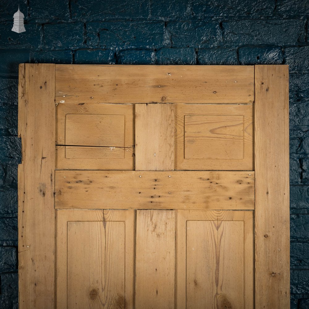 Pine Paneled Door, 18th C 6 Panel