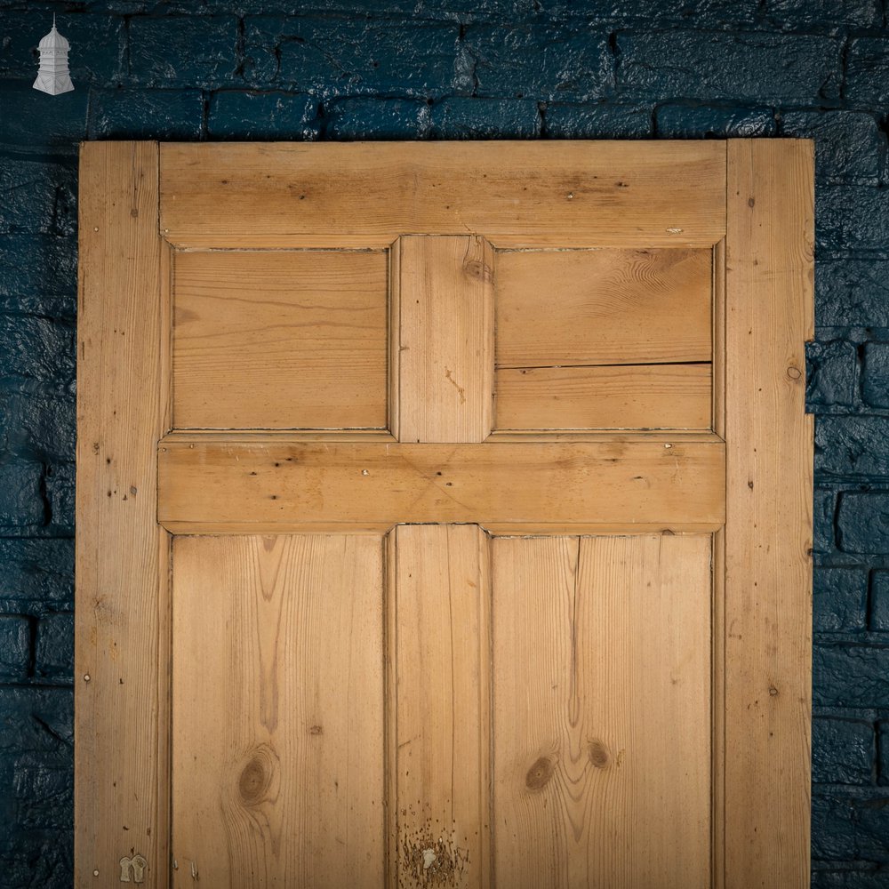 Pine Paneled Door, 18th C 6 Panel