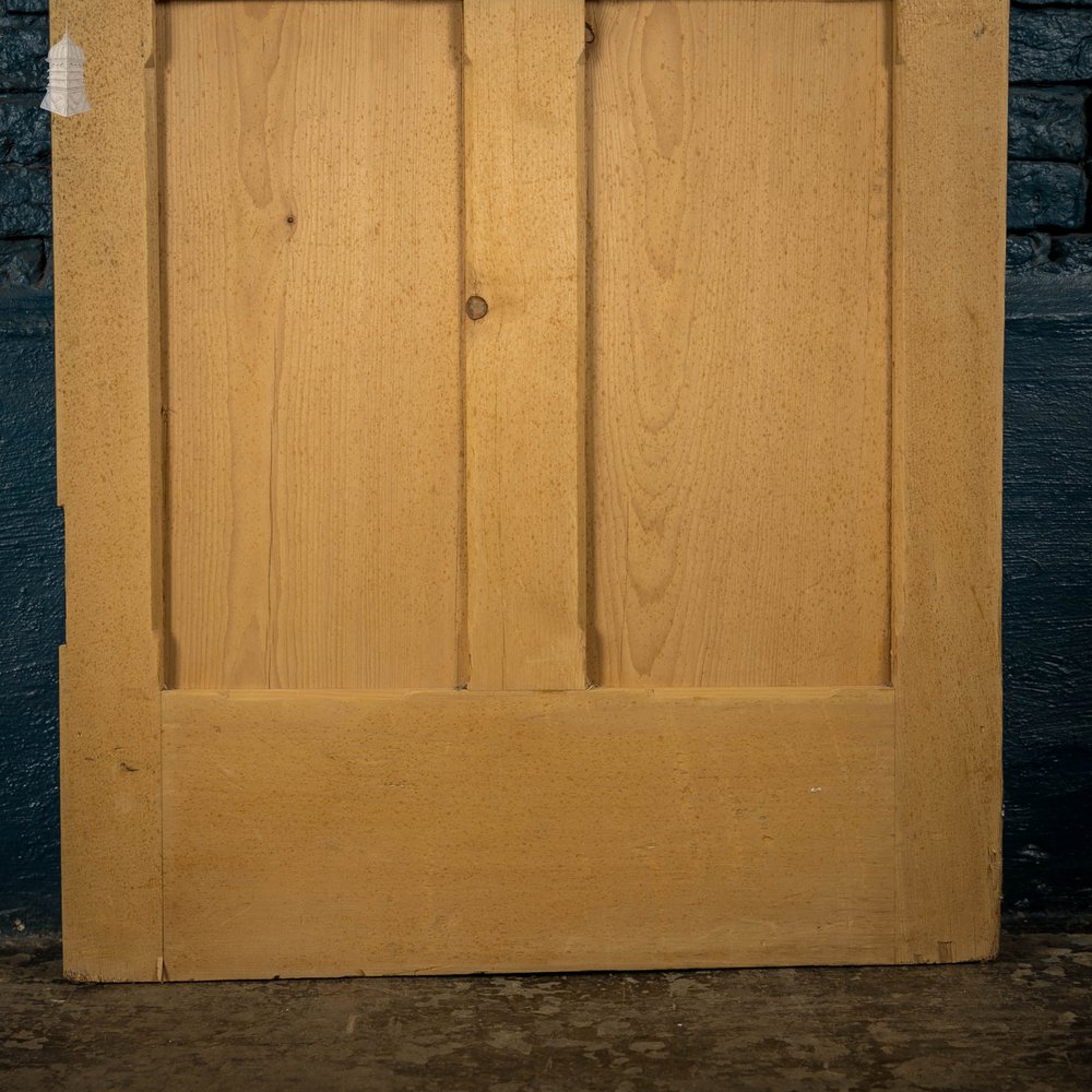 Half Glazed Door, Victorian Pine 4 Panel with ‘Arctic’ Style Figured Glass