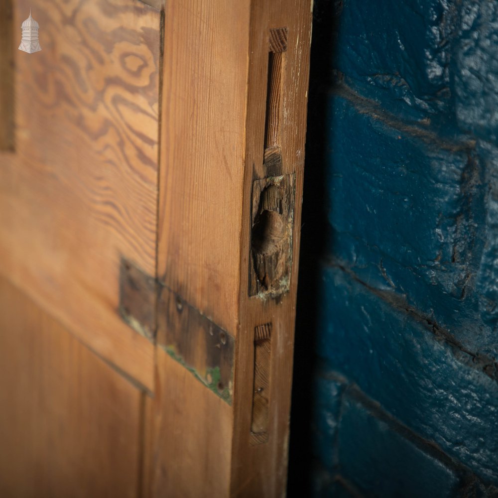 Half Glazed Door, 19th C Pitch Pine, 6 Over 2 Panel