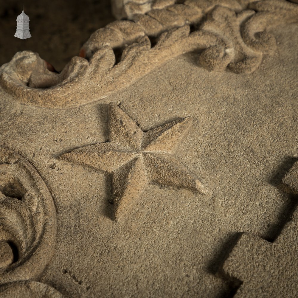 Carved Stone Crest 'Semper Vigilans' Coat of Arms