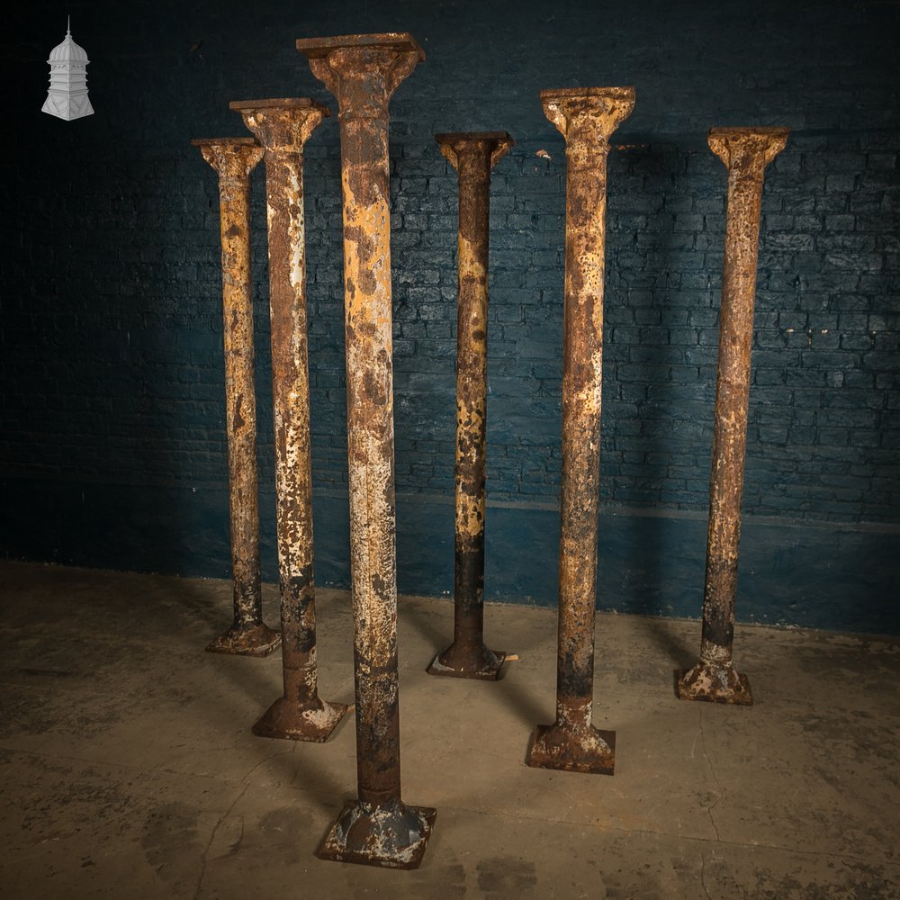Nine Victorian Columns, Set of Cast Iron Pillars