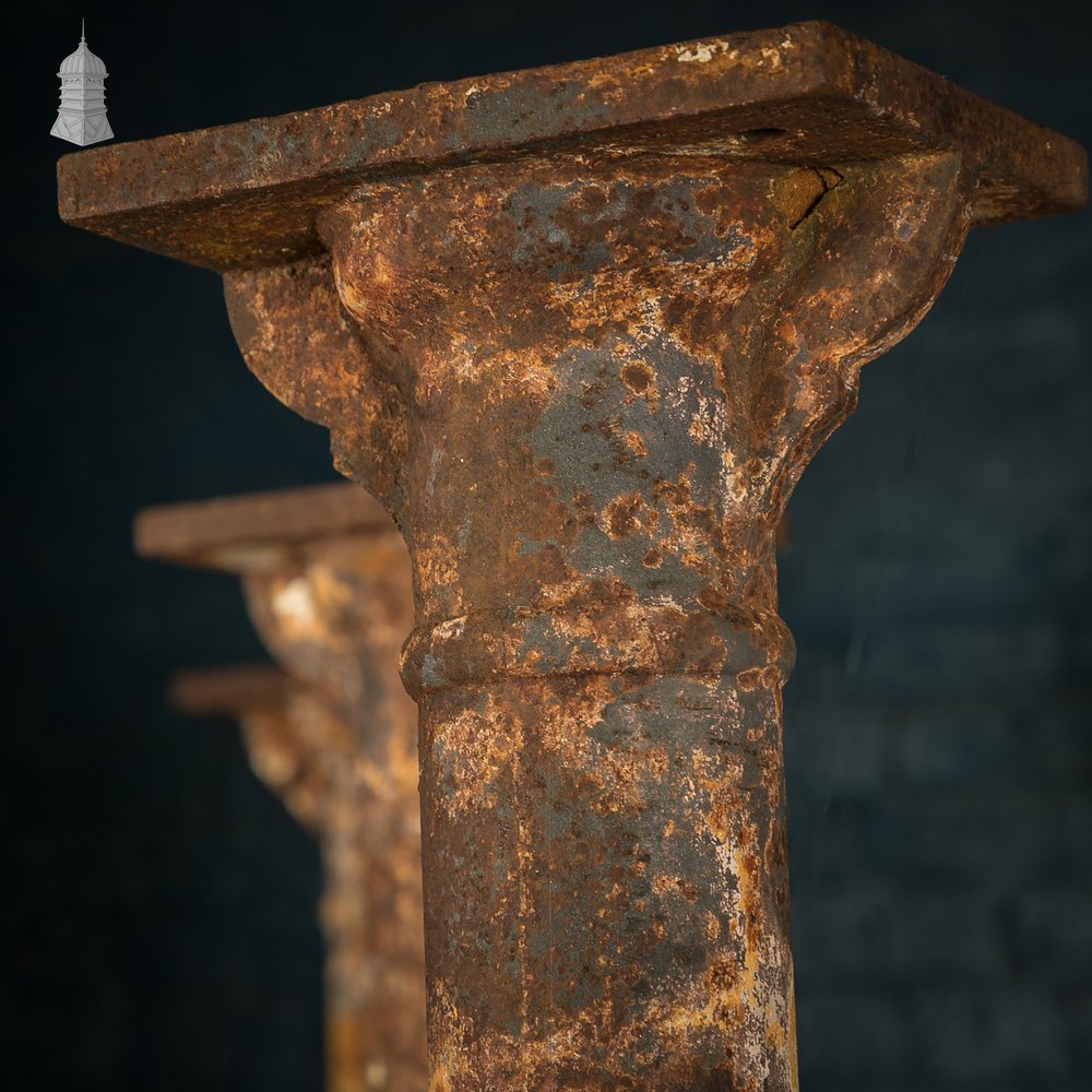 Nine Victorian Columns, Set of Cast Iron Pillars