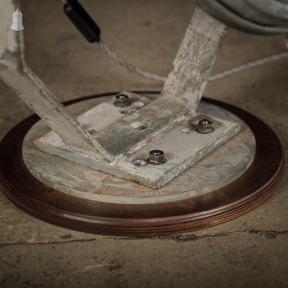 Trawler Search Light, Industrial Galvanised Spot Light Mounted on Wooden Base