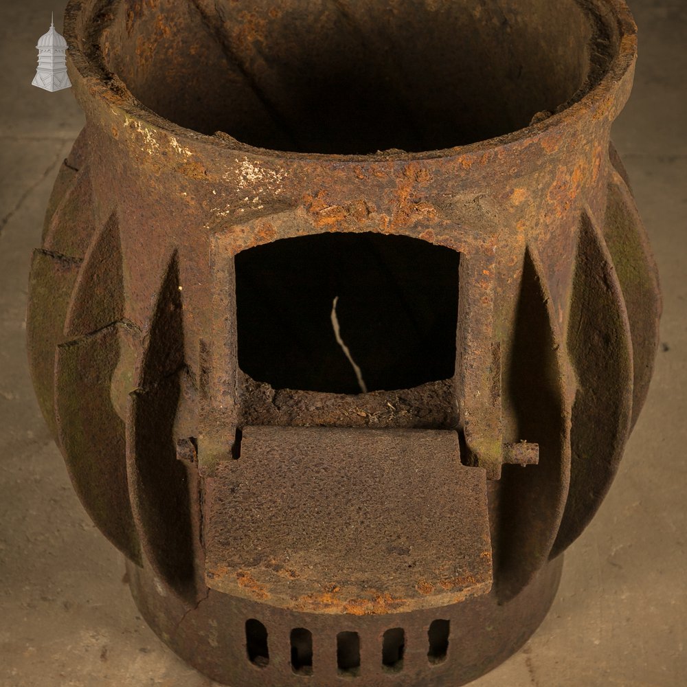 Gurney Stove Body Section, Cast Iron with Finned Radiator Forms