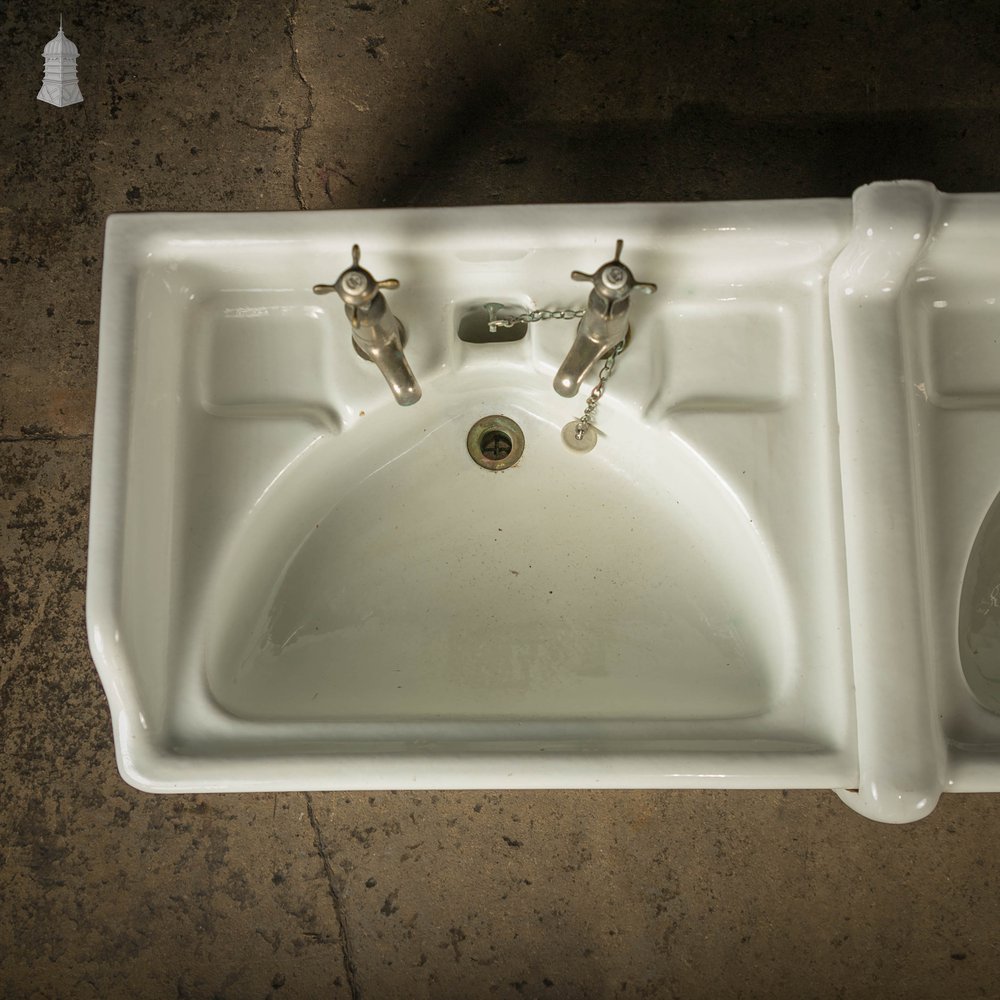 Interlocking Wash Basins, His and Hers Deco Sinks, Pair