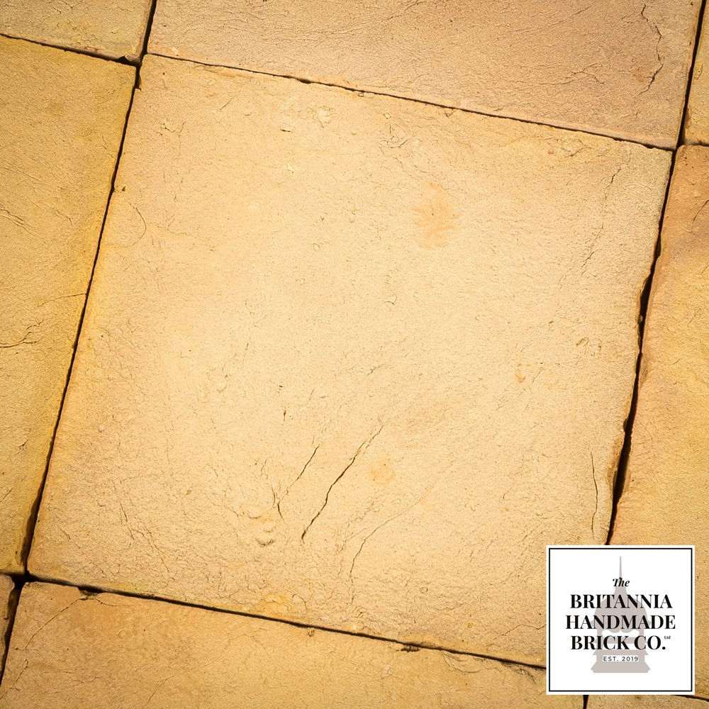 12" x 12” Buff Floor Tile, Period Style Handmade Pamment
