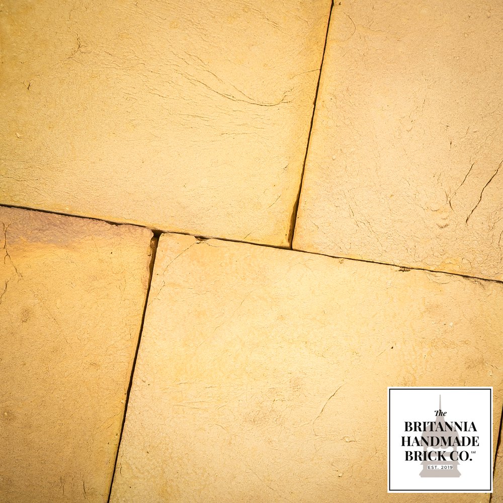 12" x 12” Buff Floor Tile, Period Style Handmade Pamment