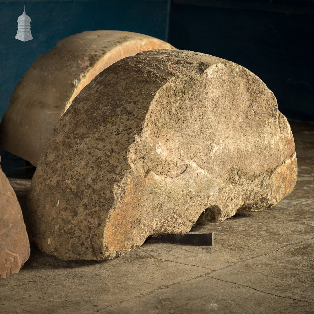 Batch of 8 Antique Half Round Granite Millstones