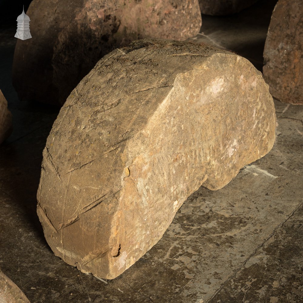 Batch of 8 Antique Half Round Granite Millstones