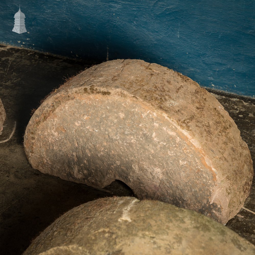 Batch of 8 Antique Half Round Granite Millstones