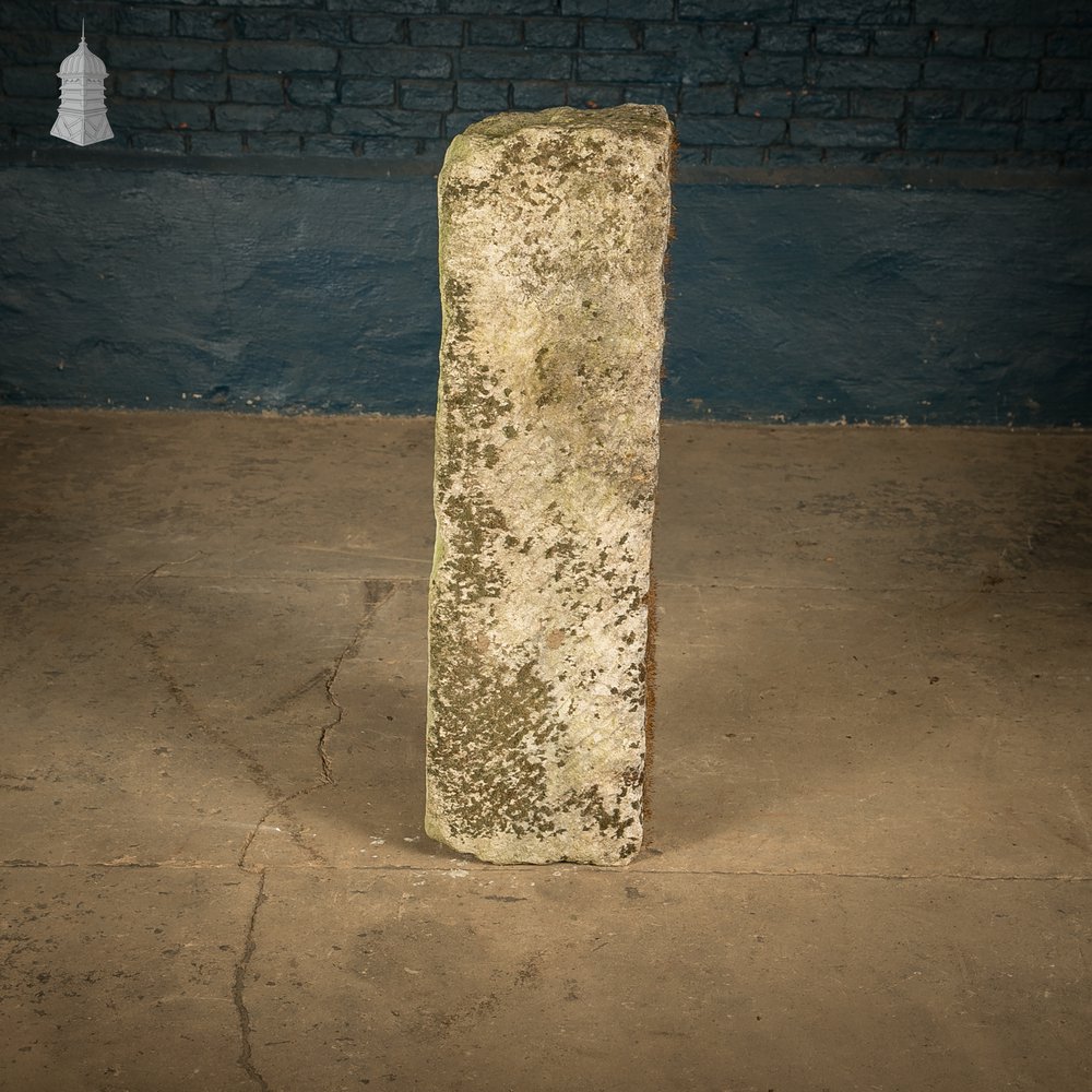 Reclaimed Hand-Carved Stone Block with Weathered Finish