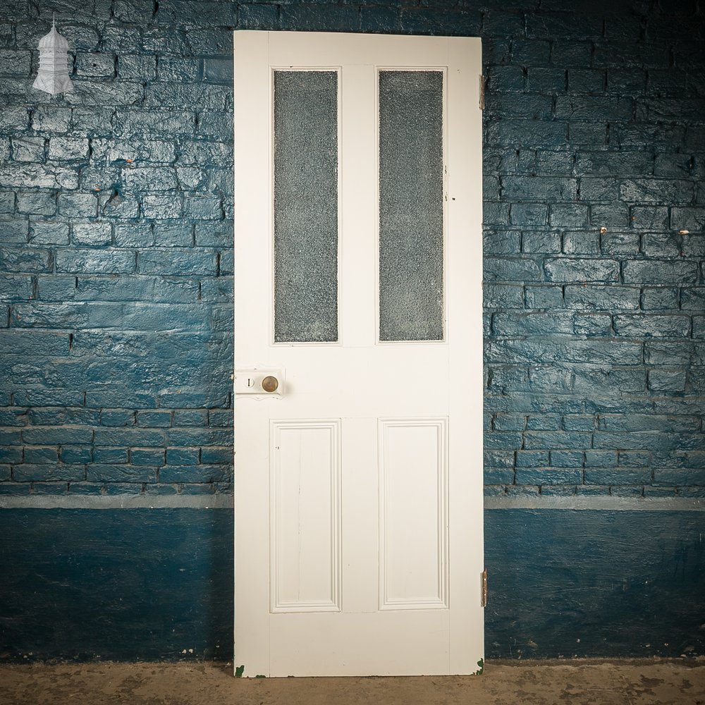 Half Glazed Door, 4 Panel, Textured Glass.