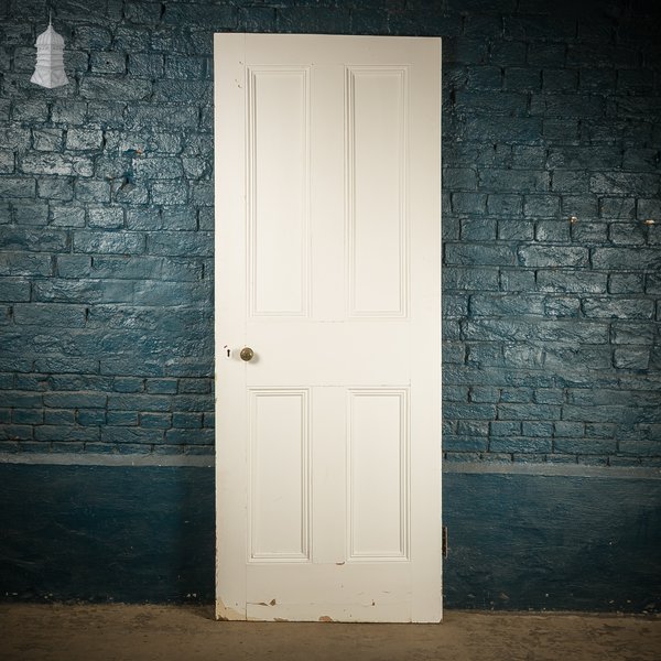 4 Panel Door, Reclaimed, White Painted Finish