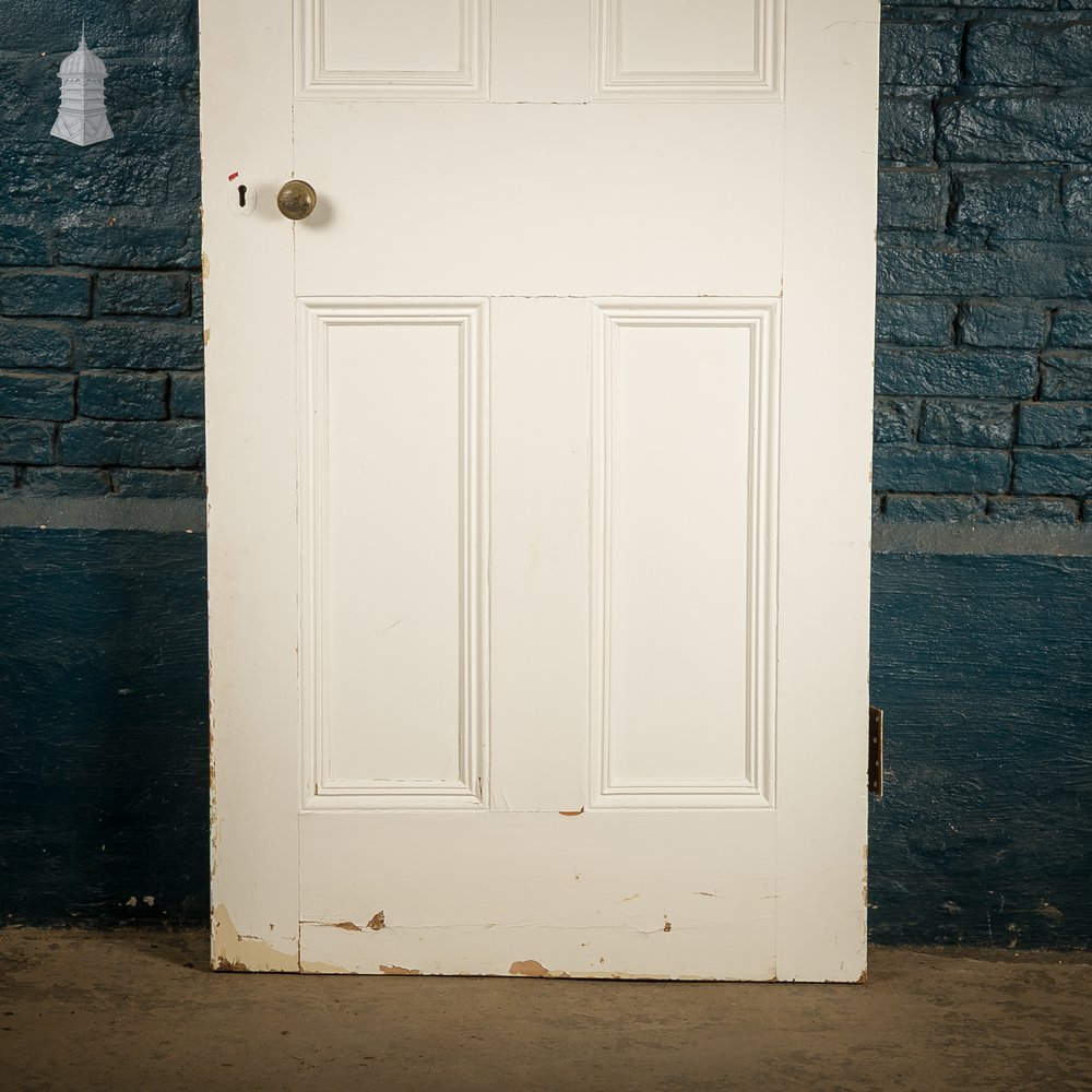 4 Panel Door, Reclaimed, White Painted Finish
