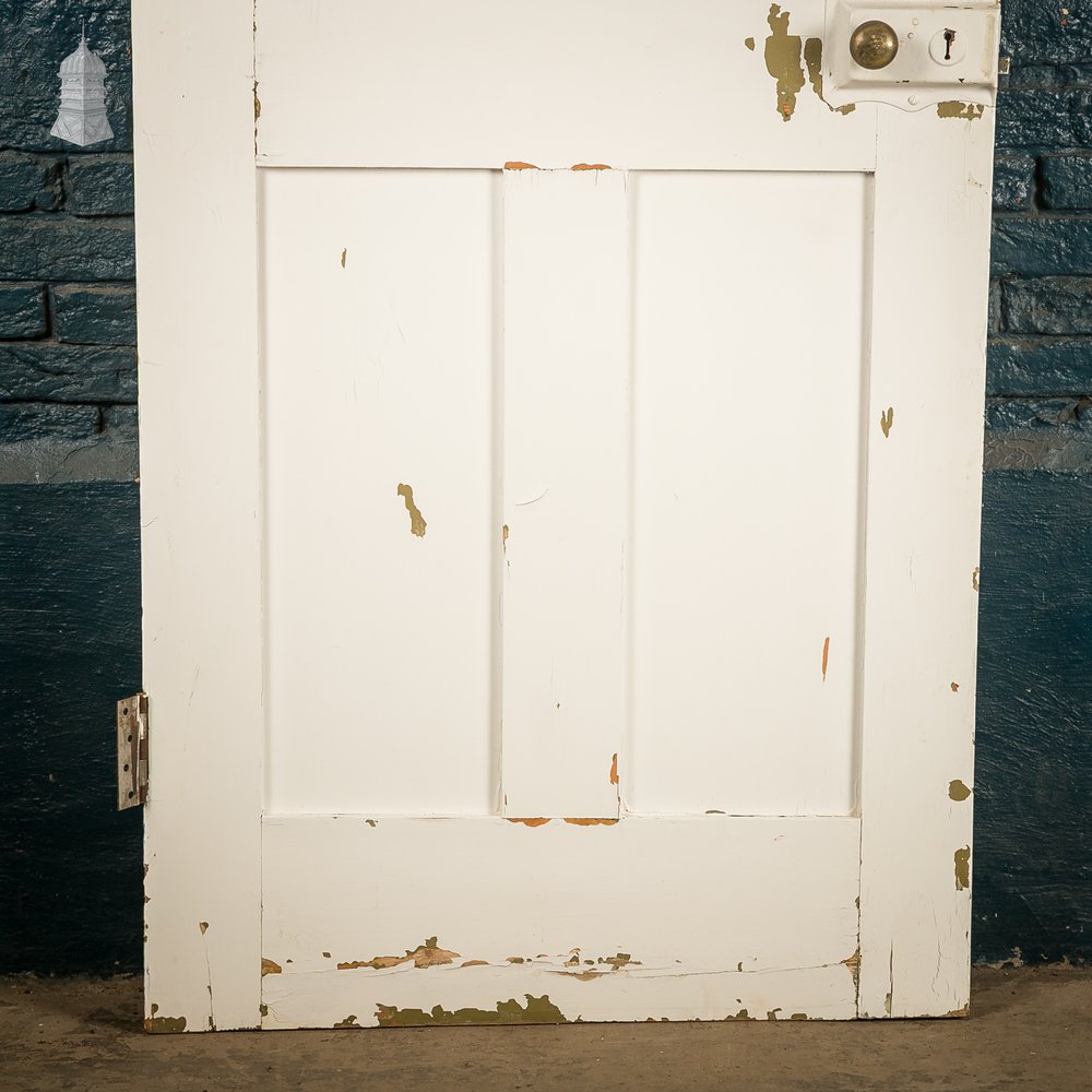 4 Panel Door, Reclaimed, White Painted Finish