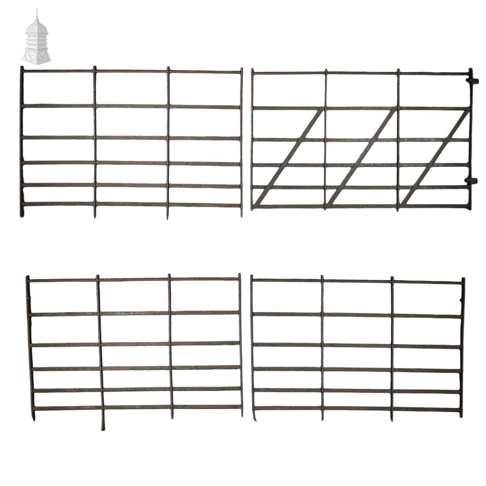 Estate Railings and Gate Set, Reclaimed Wrought Iron Fencing Panels