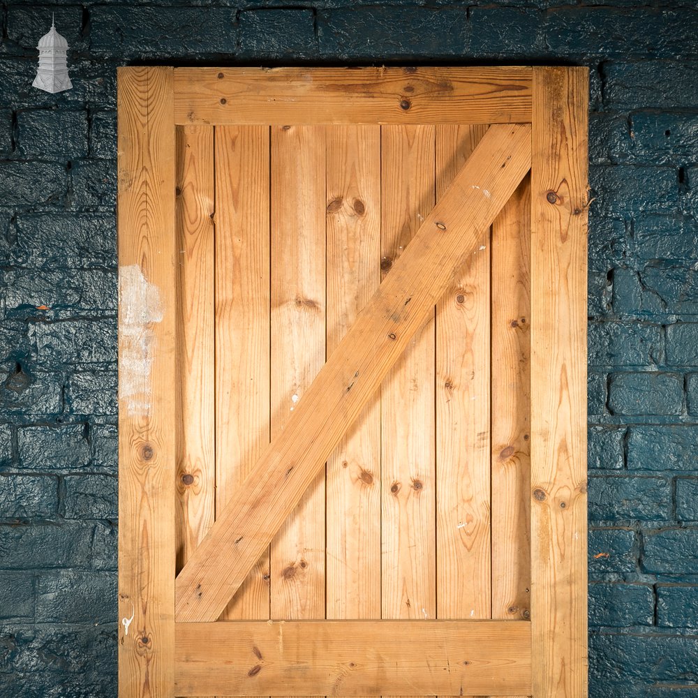 Ledged and Braced Pine Door, Reclaimed