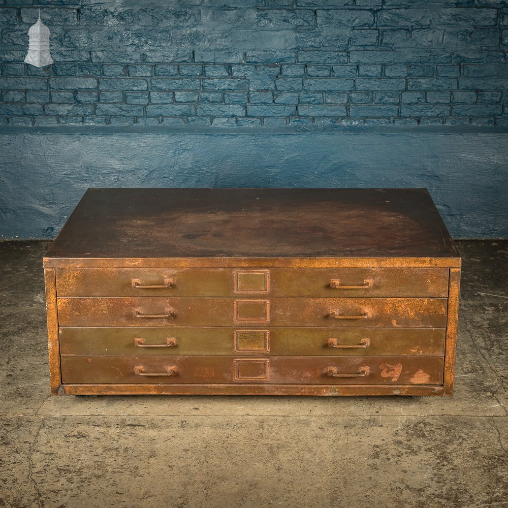 1920’s Steel 4 Drawer Plans Cabinet Chest