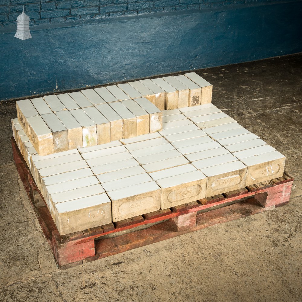 Batch of 97 White Glazed Bricks