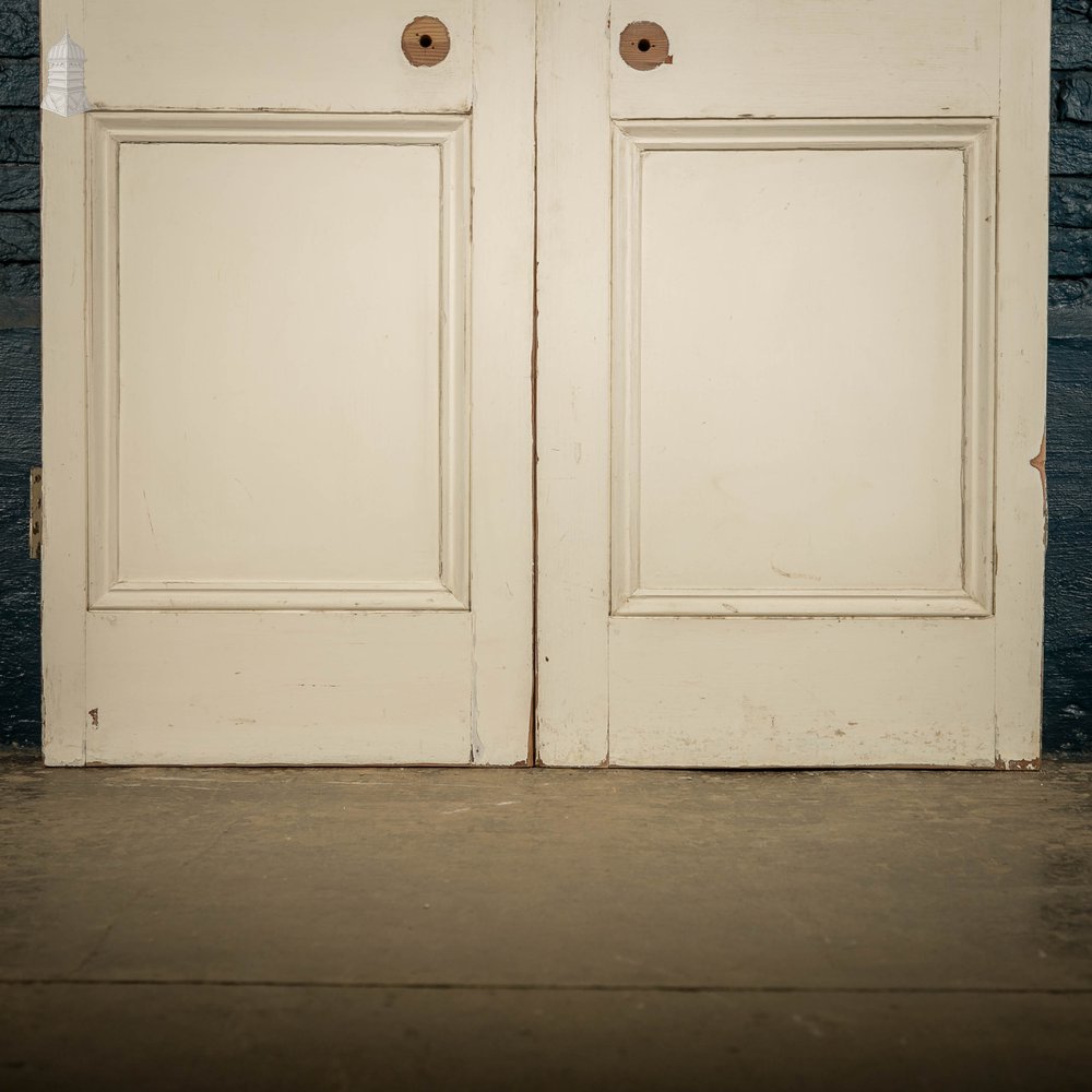 Victorian Cupboard Doors, Pair of Painted Pine 2 Panel Doors