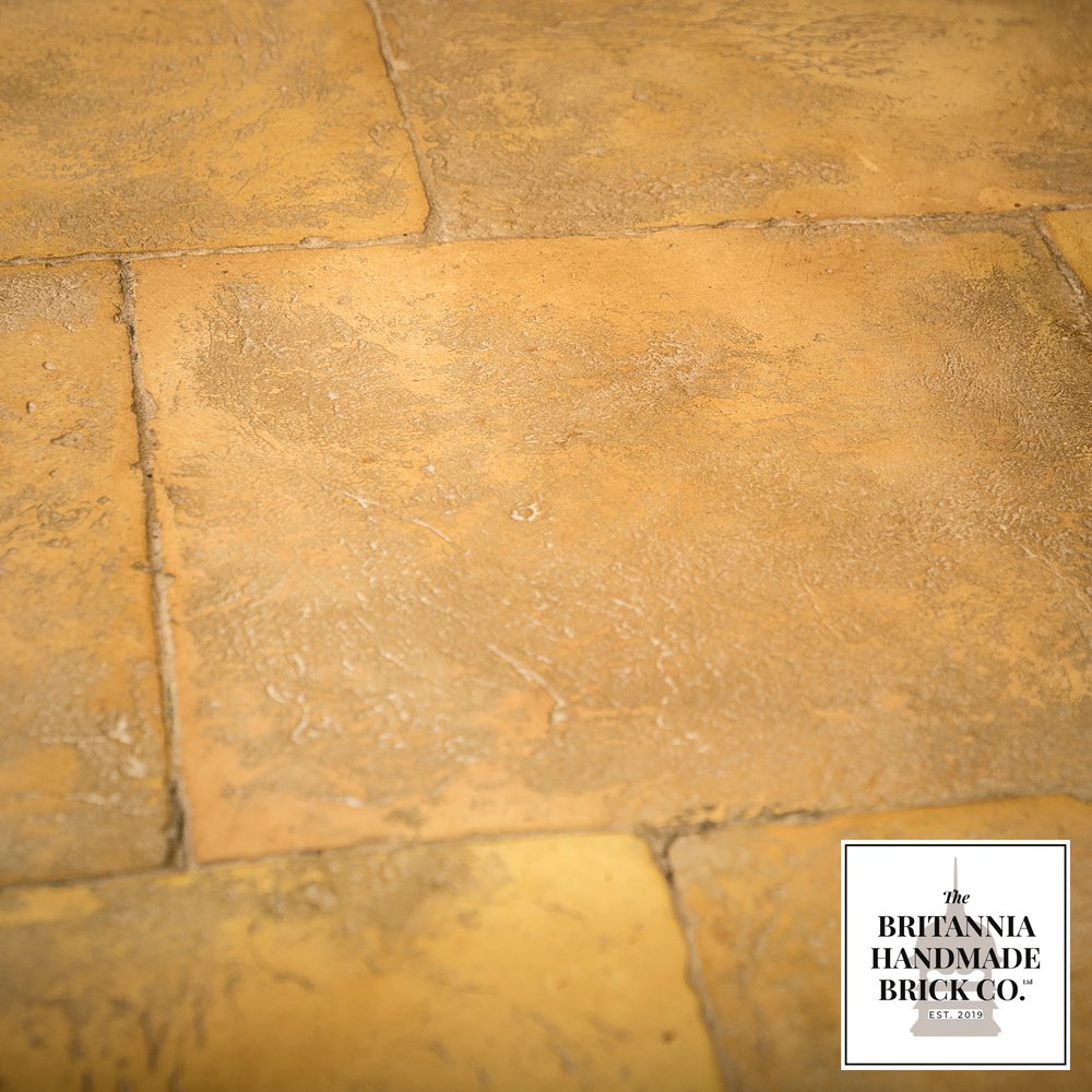 12" x 12” Buff Floor Tile, Period Style Handmade Pamment