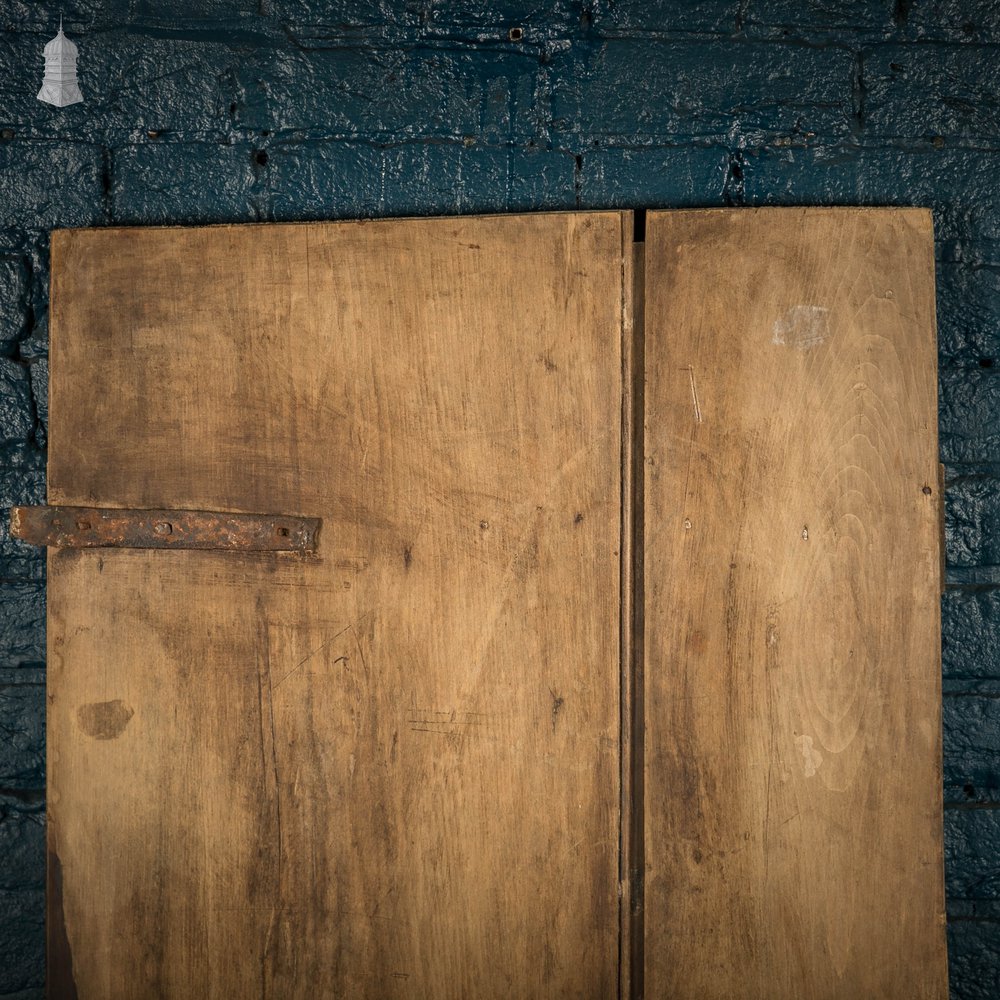 Plank and Ledge Door, 17th C Two Plank Pine Cottage Door