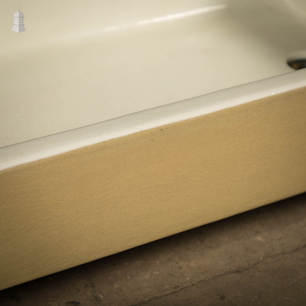 Cane and White Trough Sink, Double Return Shallow Belfast Butler Sink