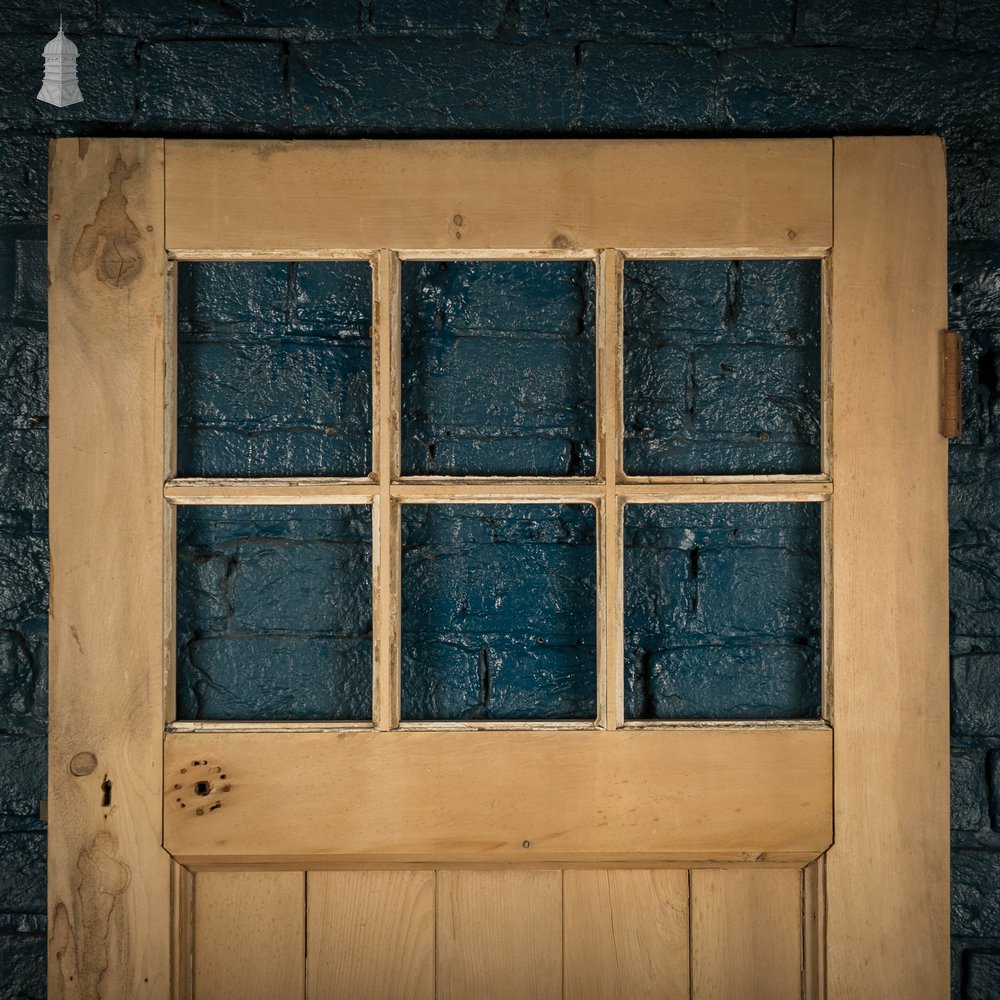 Glazed Pine Door, Edwardian Framed Plank