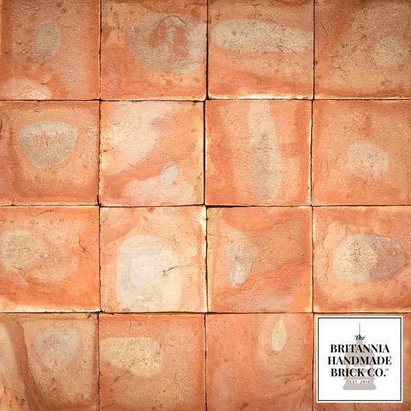 9” Handmade Red Floor Tile with Kiln-fired Tonal Variation - Batch of 12 Square Metres