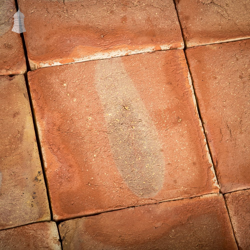 9” Handmade Red Floor Tile with Kiln-fired Tonal Variation - Batch of 12 Square Metres