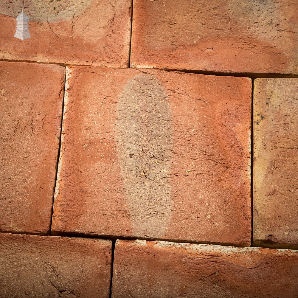 9” Handmade Red Floor Tile with Kiln-fired Tonal Variation - Batch of 12 Square Metres