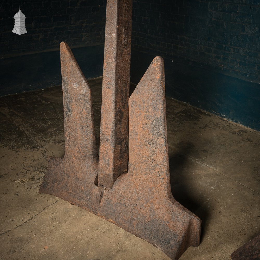 Pair of Salvaged AC-14 Stockless Anchors, 700kg Cast Iron