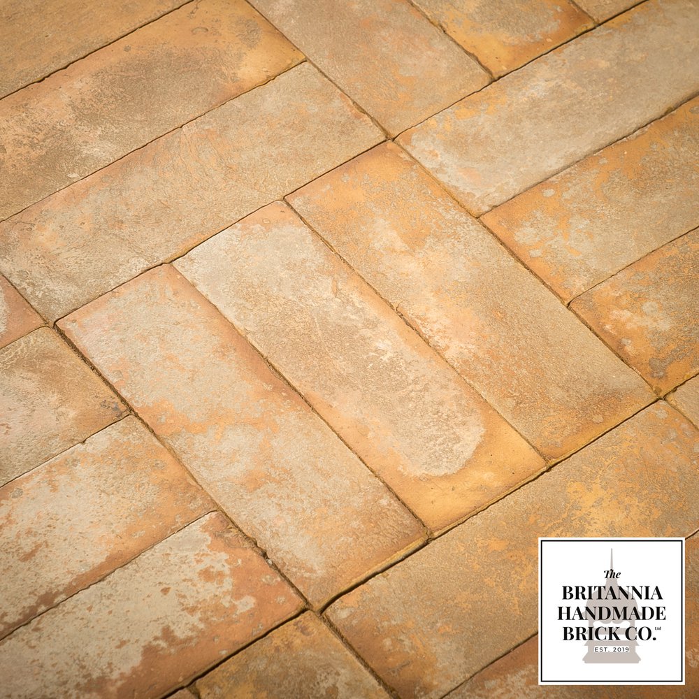 9 x 3" Buff Floor Brick, Period Style Handmade Paver