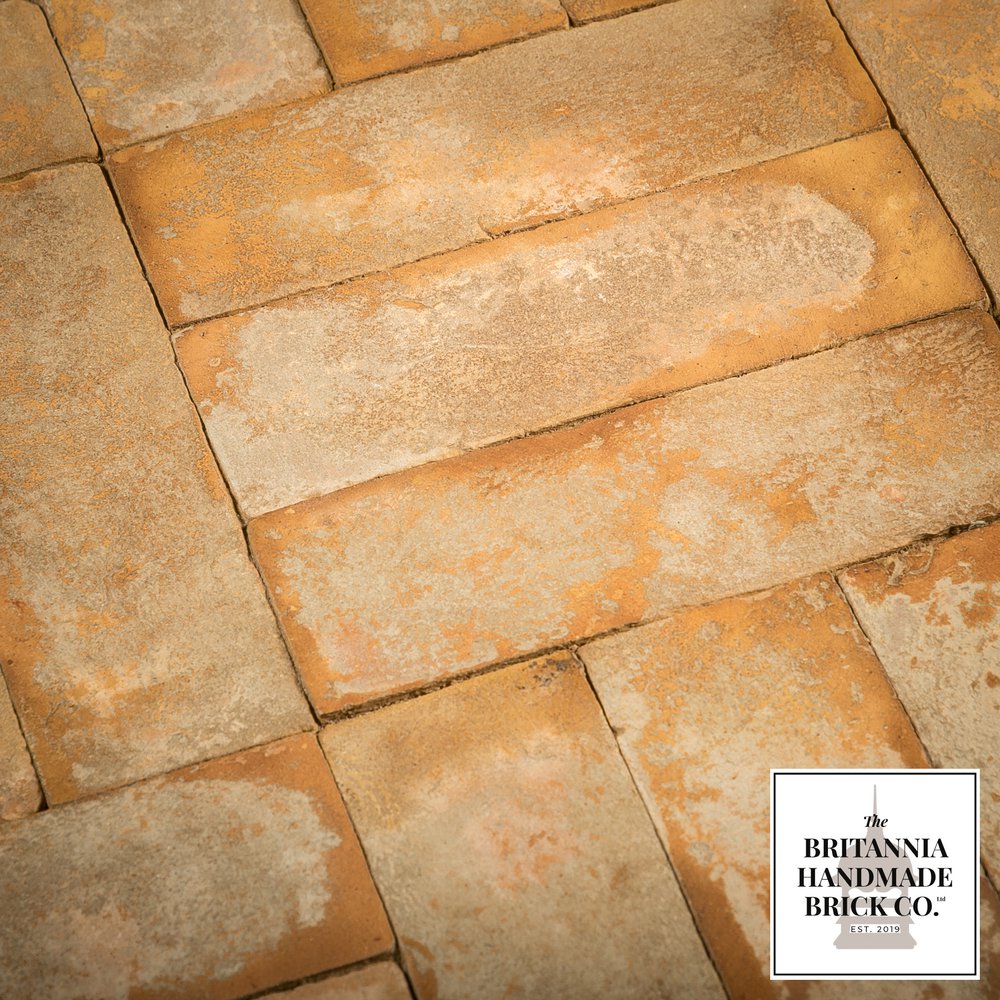 9 x 3" Buff Floor Brick, Period Style Handmade Paver