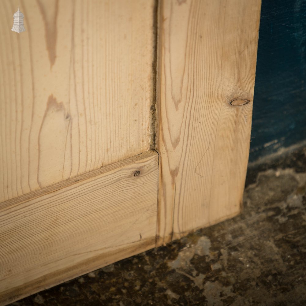 Pine Paneled Door, 4 Panel Victorian Cupboard Door