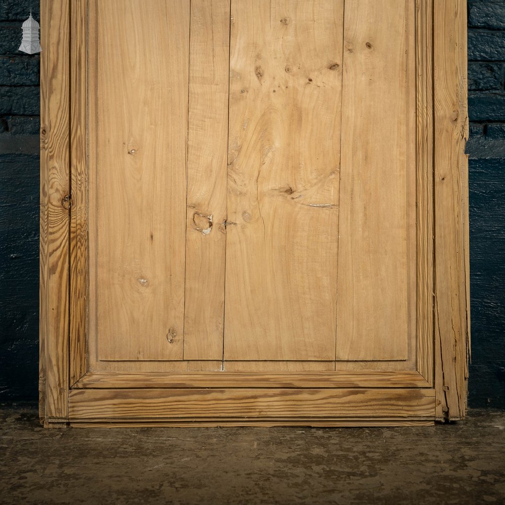 Pine Paneled Door, French 3 Panel Victorian