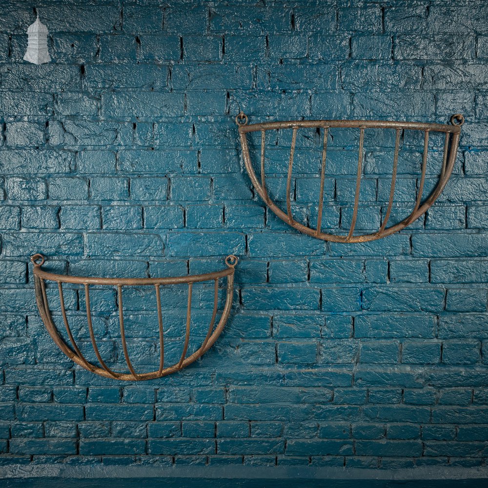 Pair of Wrought Iron Hay Baskets