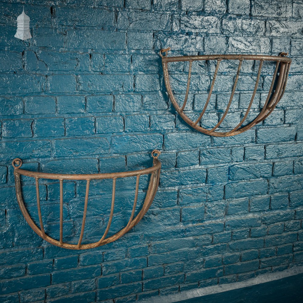 Pair of Wrought Iron Hay Baskets