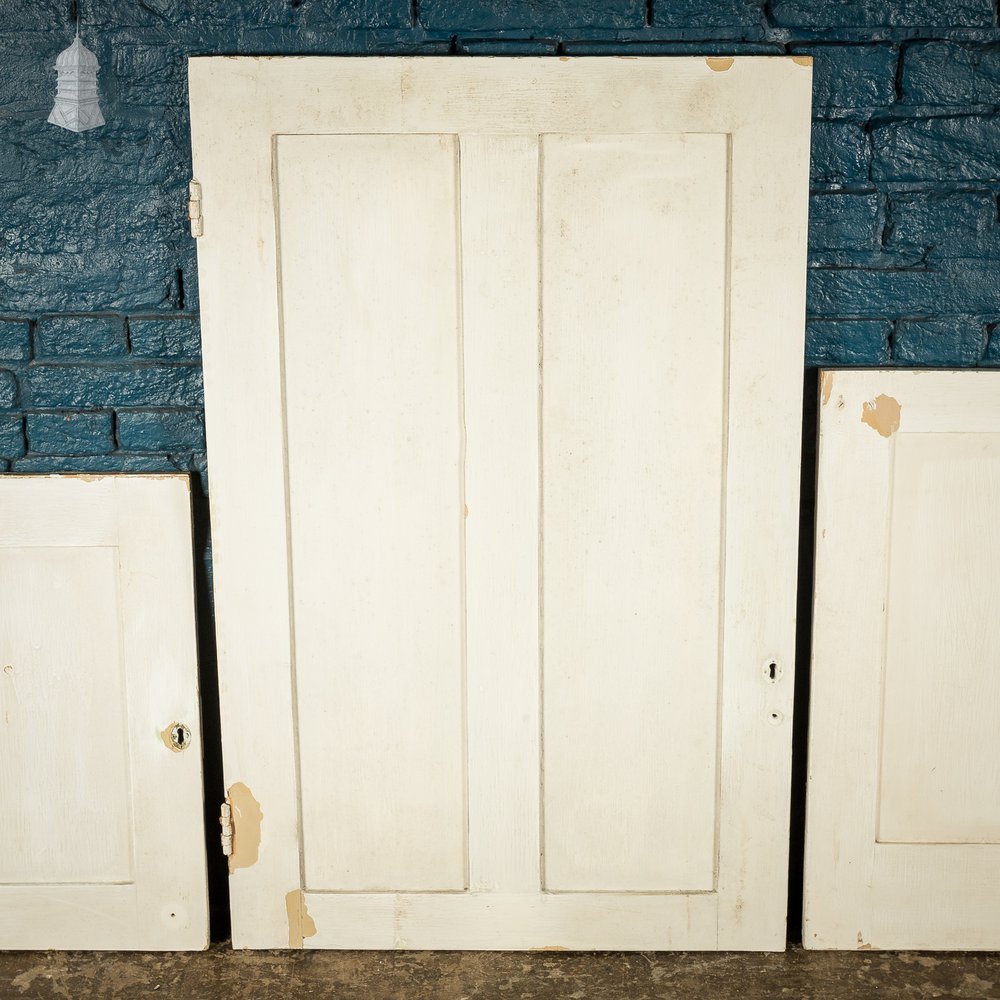 Batch of 3 White Painted Pine Cupboard Doors