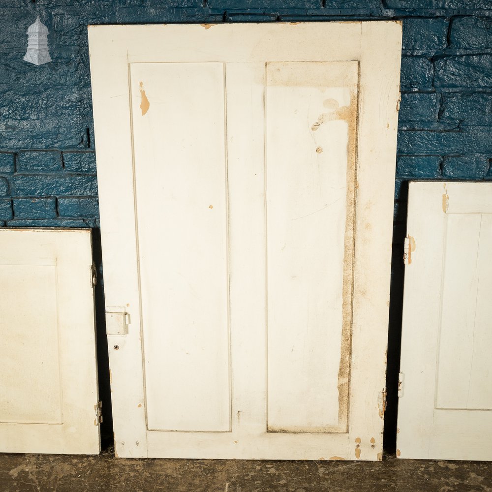 Batch of 3 White Painted Pine Cupboard Doors