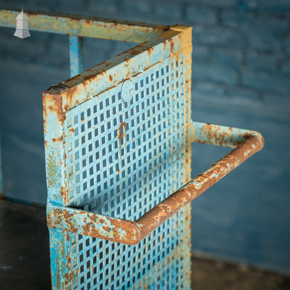 Blue Painted and Stainless Steel Industrial Workshop Wheeled Trolley