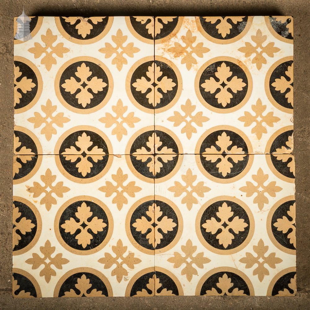 Minton & Co Encaustic Tiles, Batch of 4 Victorian Tiles