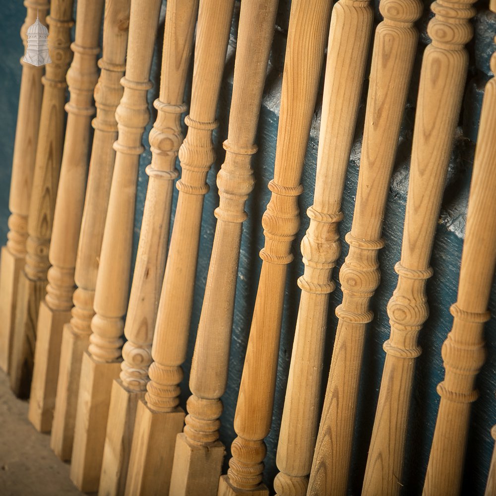 Turned Pine Balusters, Set of 14 Reclaimed