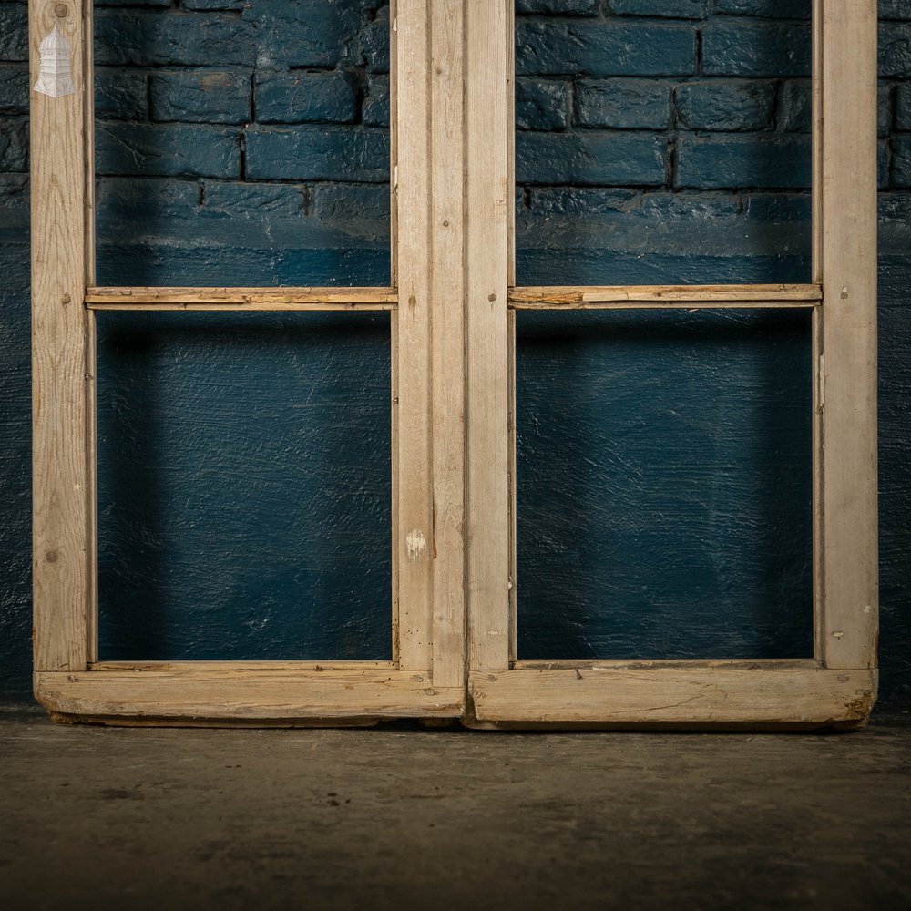 Victorian Window Shutters, With Horizontal Glazing Bars, Pine Pair