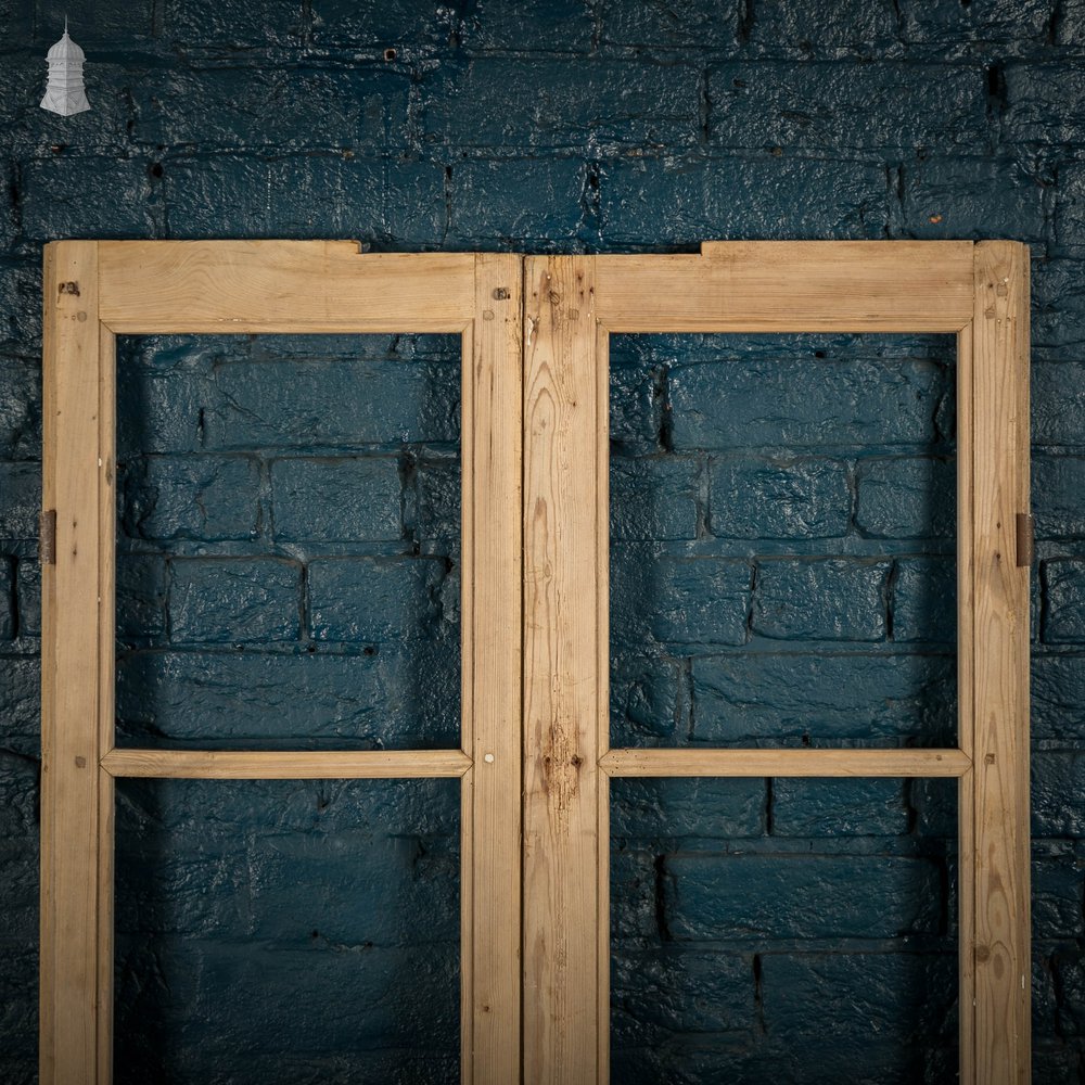 Victorian Window Shutters, With Horizontal Glazing Bars, Pine Pair