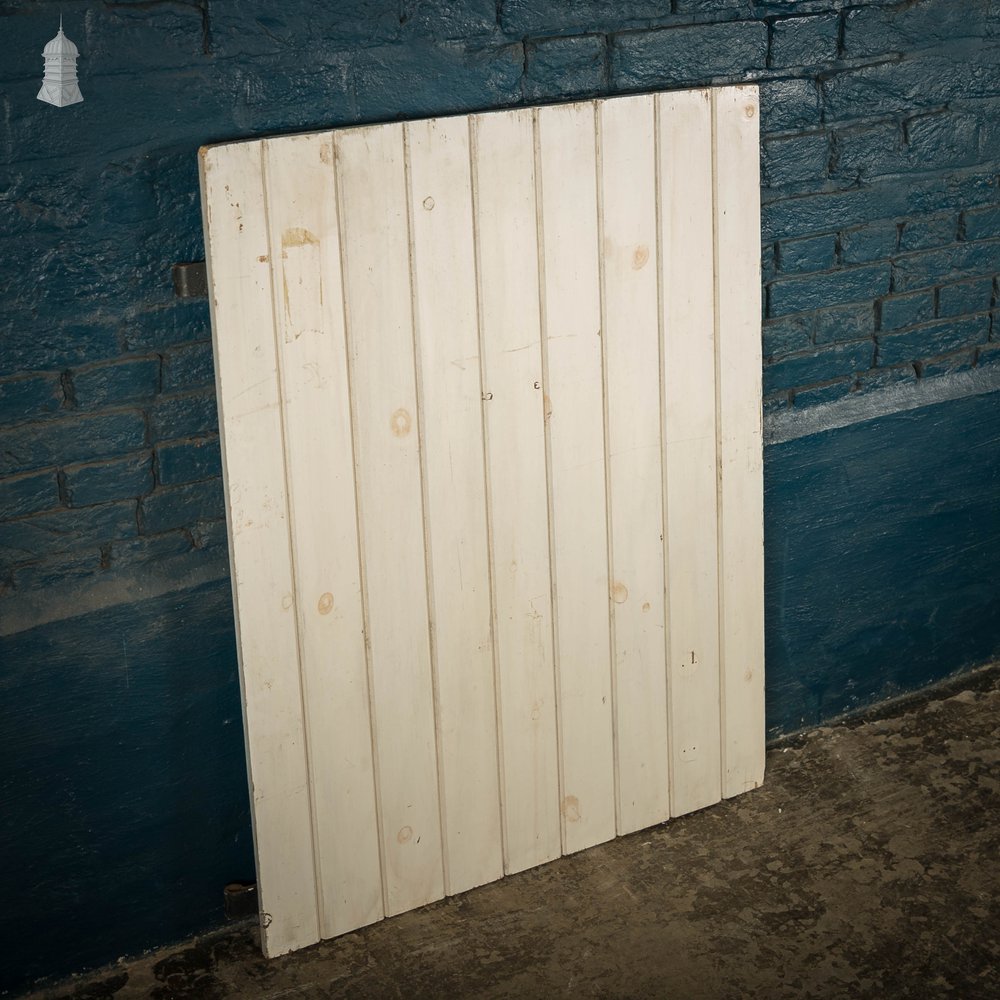 Plank Ledged and Braced Door, White Painted Tongue and Groove Cupboard Door