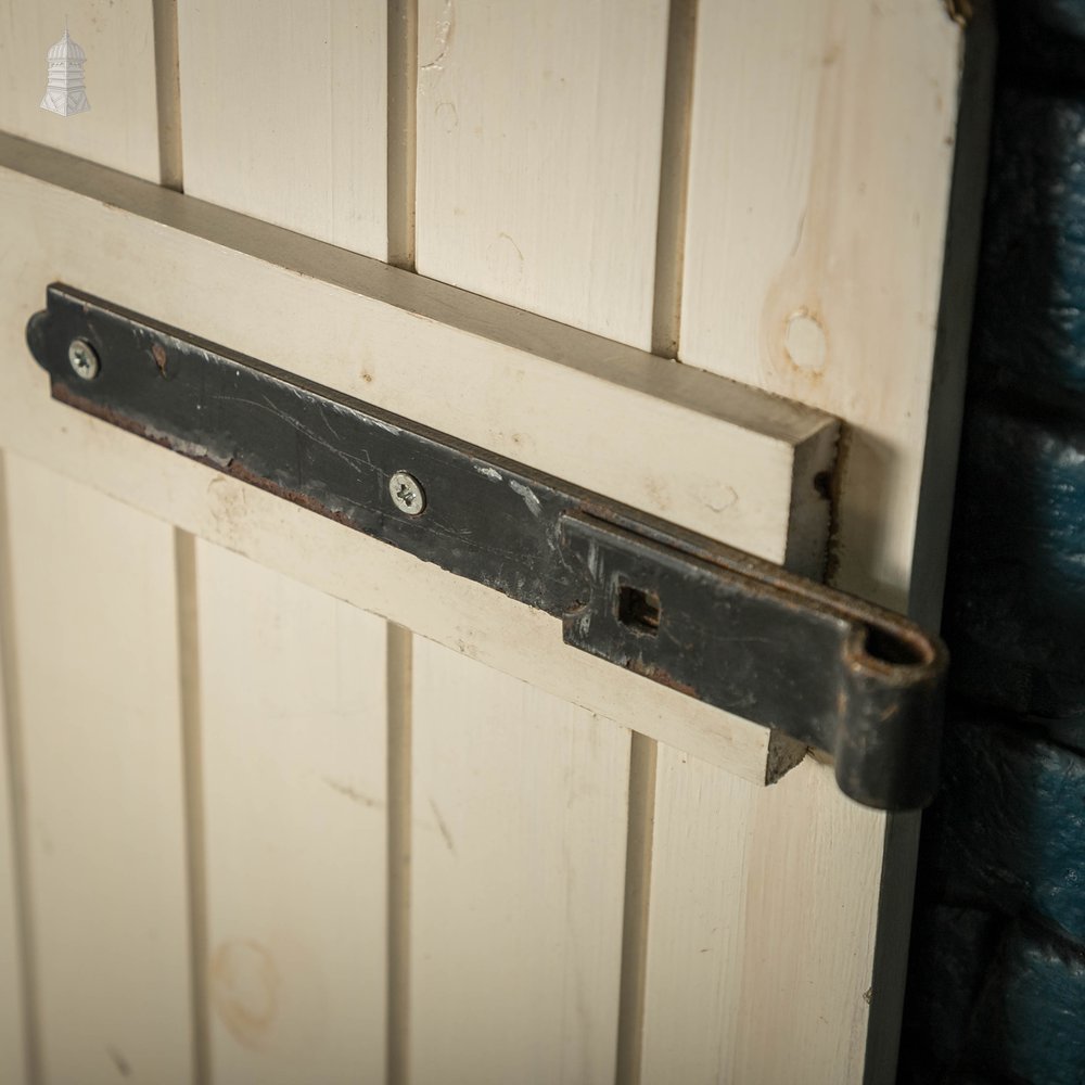 Plank Ledged and Braced Door, White Painted Tongue and Groove Cupboard Door